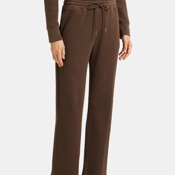 Theory Brown Easy Sweatpant in Waffle Knit Cotton - Large - Picture 1 of 11